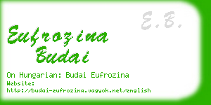 eufrozina budai business card